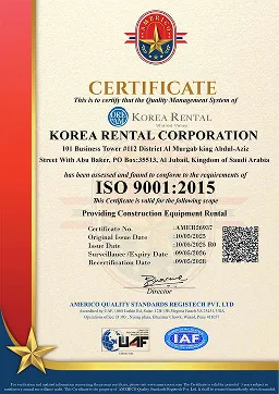 ISO 9001:2015 certificate